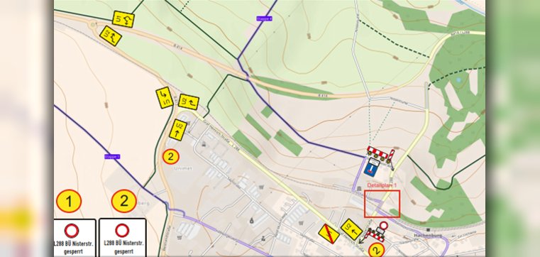 Plan Umleitung zwischen Hachenburg und Nister